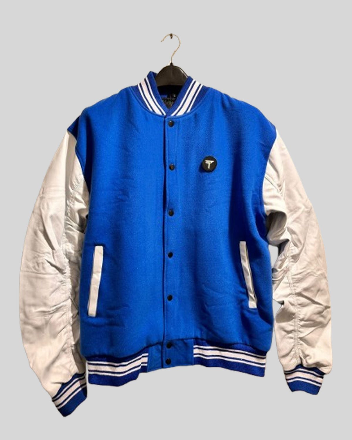 Royal Blue & White Varsity Bomber Jacket