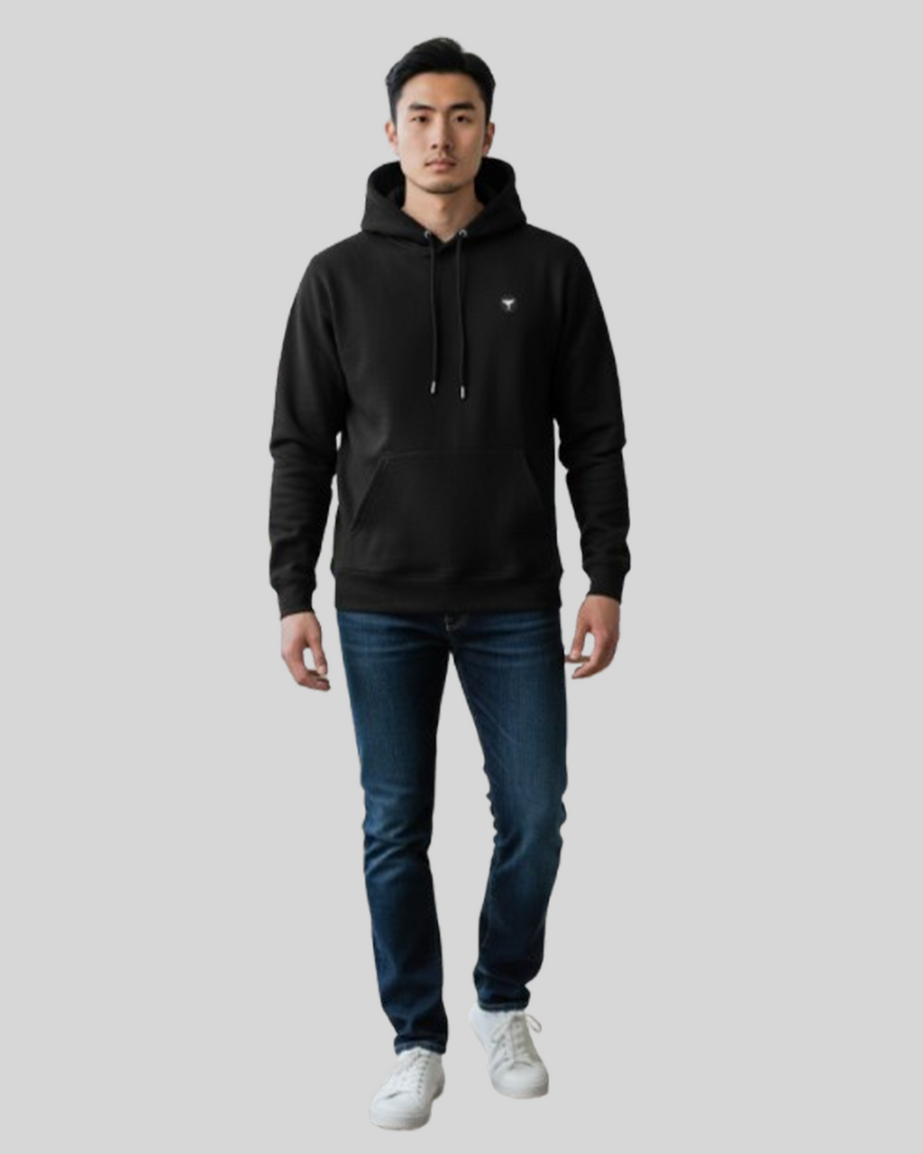 Black Premium Pullover Hoodie with Adjustable Hood and Kangaroo Pocket