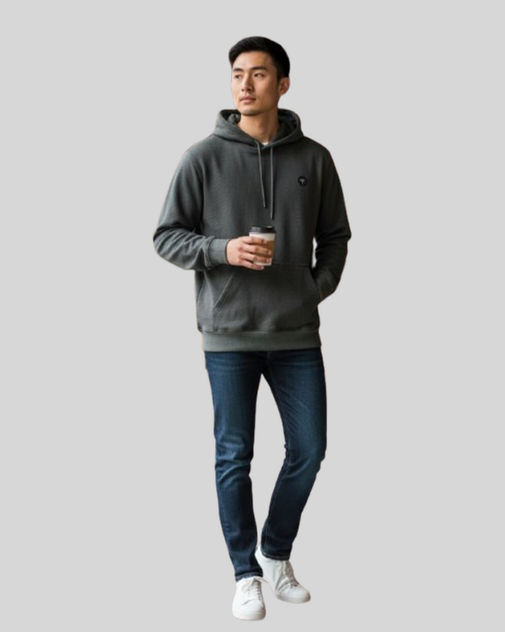 Charcoal Essential Regular Fit Hoodie