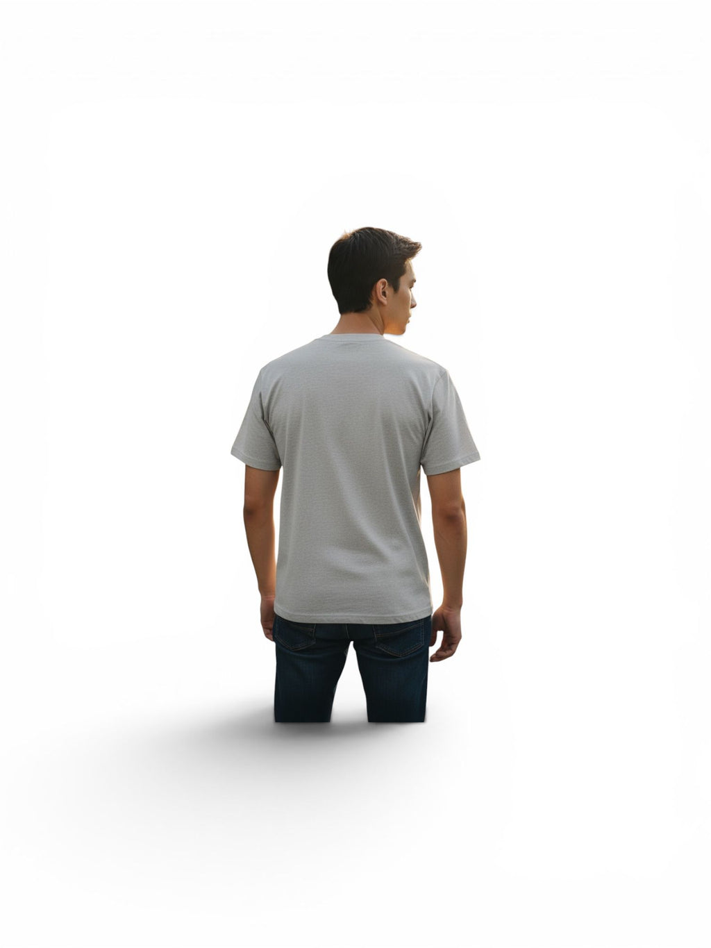 Grey Crew Neck Cotton T-Shirt